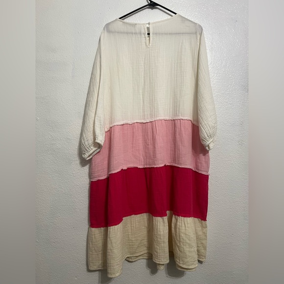 Women’s SMITH & SOUL BNWT Multicolor Pink And White Long Sleeve Dress Tiered XXL - Picture 12 of 12